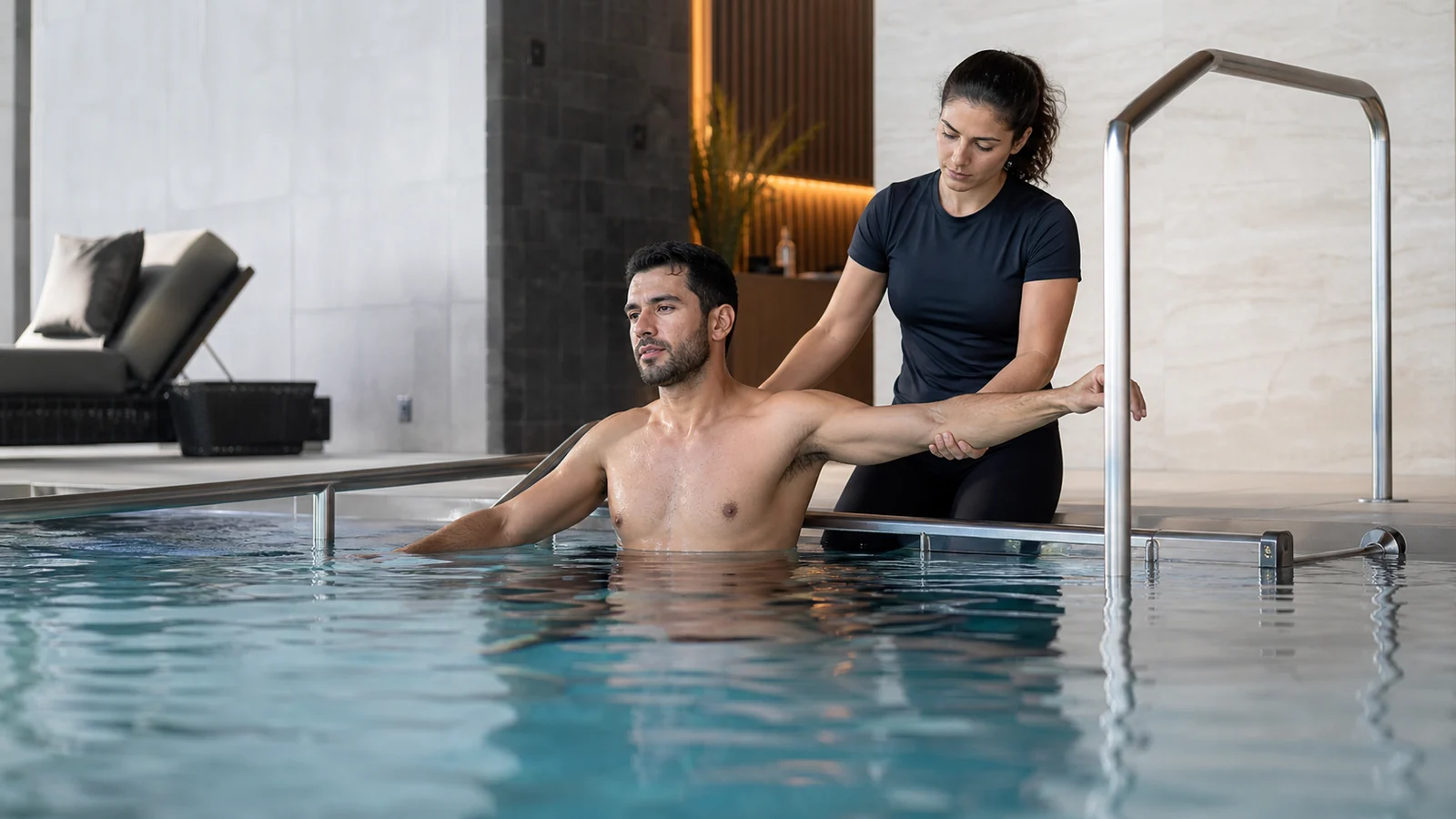 Hidroterapia e recuperação física: como a água pode integrar ambientes de recovery