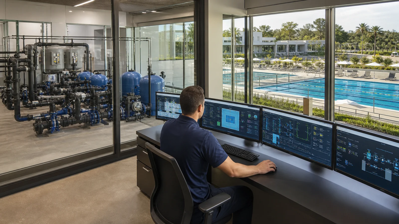 Automação de piscinas em clubes: como centralizar filtragem, temperatura e tratamento da água