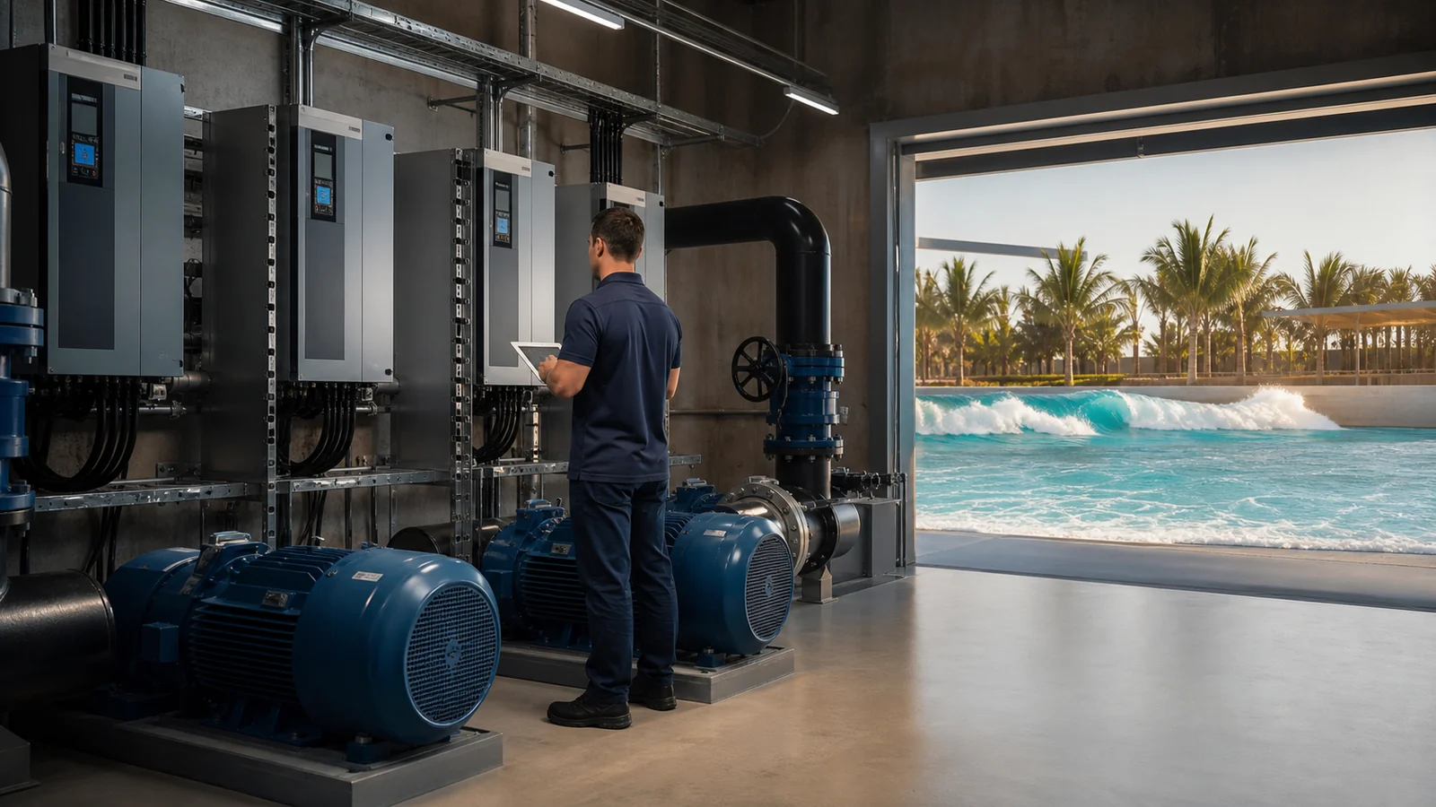 Como reduzir o consumo energético de uma piscina de ondas