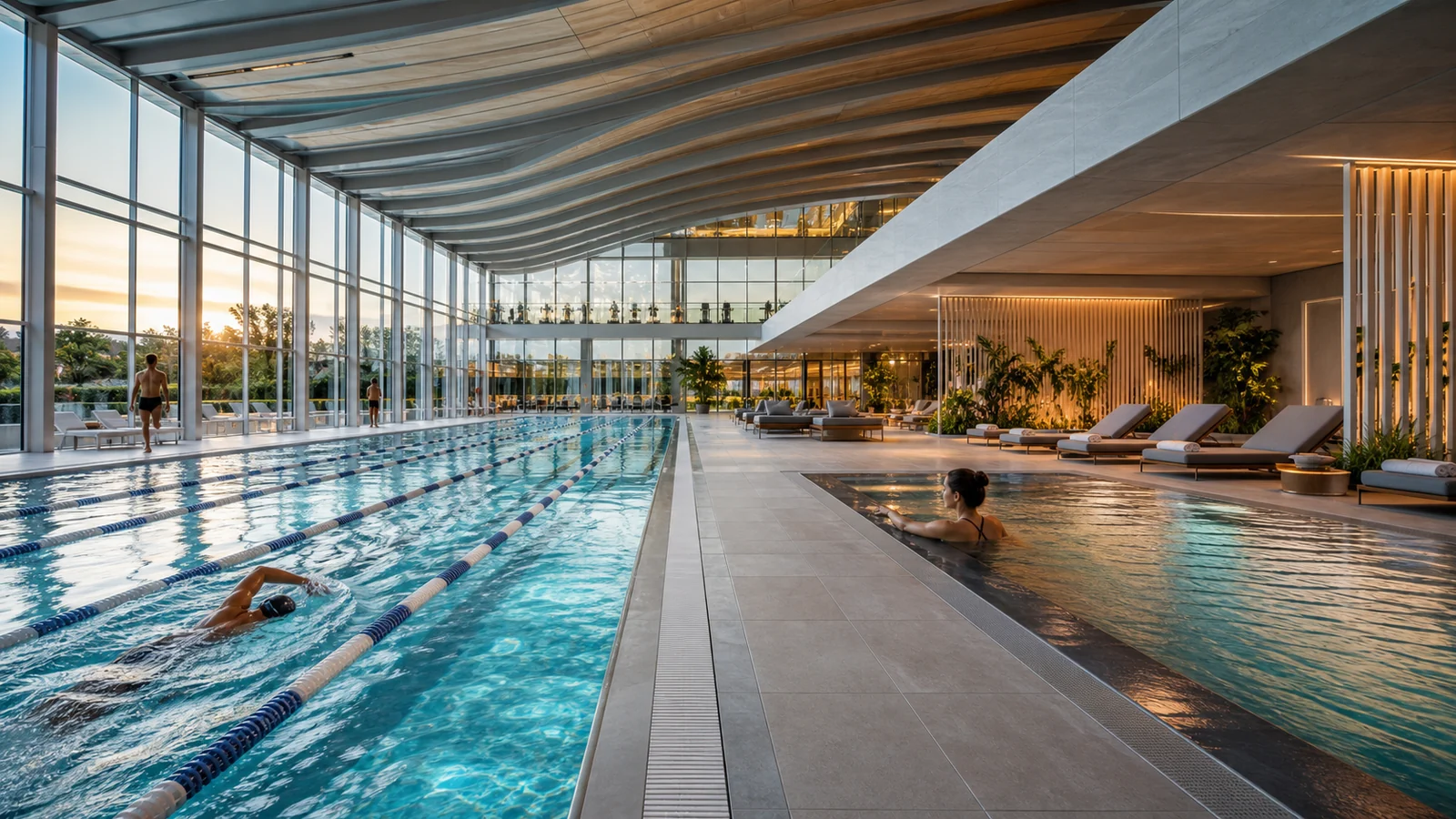 Como projetar um centro aquático multifuncional para esporte, lazer e wellness